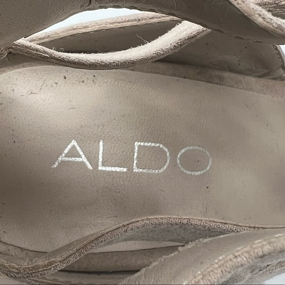 Aldo Tan Suede Gladiator Heeled Sandals Size 7.5 Women’s - Picture 2 of 10